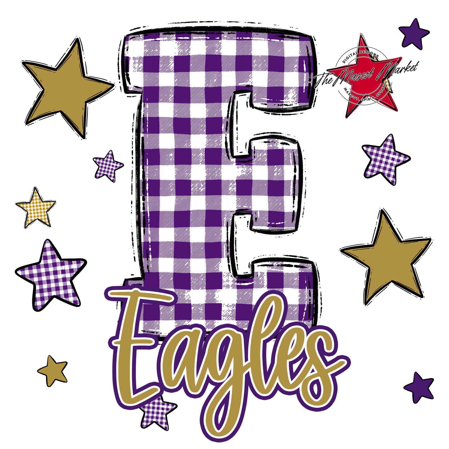 Eagles Plaid Star Design-Purple & Gold