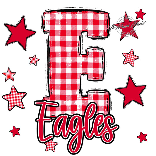 Eagles Plaid Star Design-Red