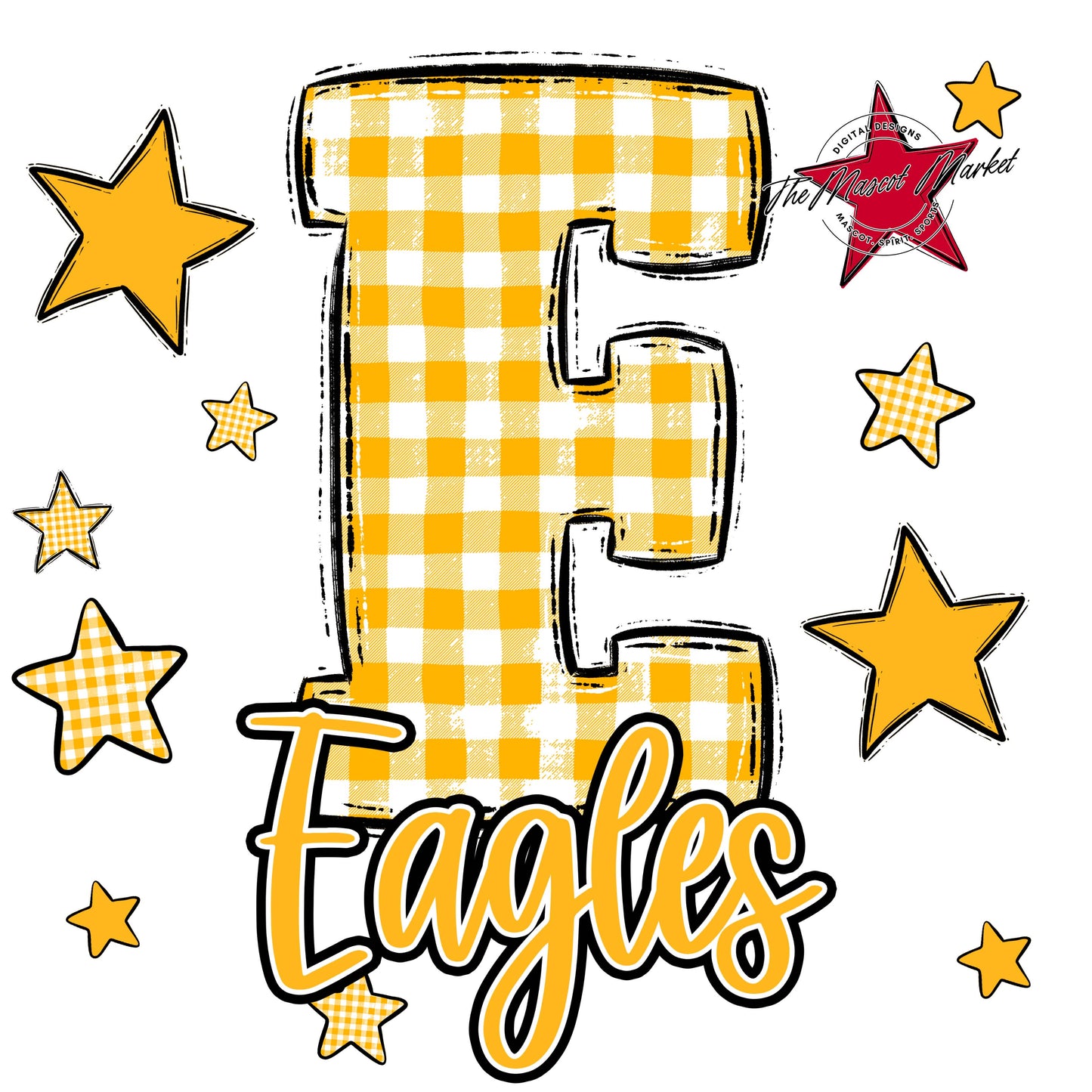 Eagles Plaid Star Design-Yellow