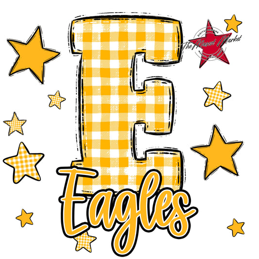 Eagles Plaid Star Design-Yellow