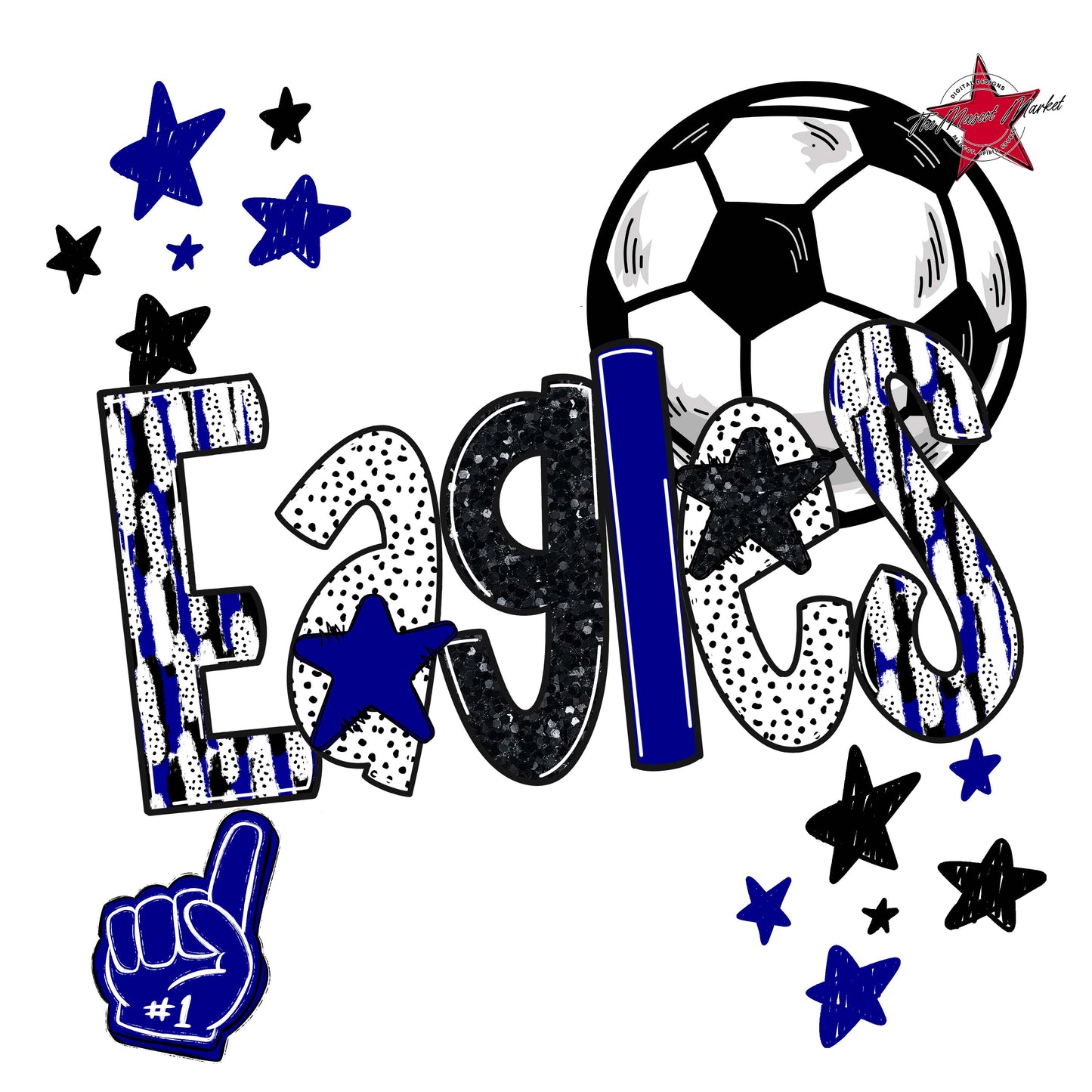Eagles Soccer Scrape-Blue