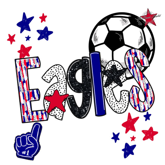 Eagles Soccer Scrape-Blue & Red