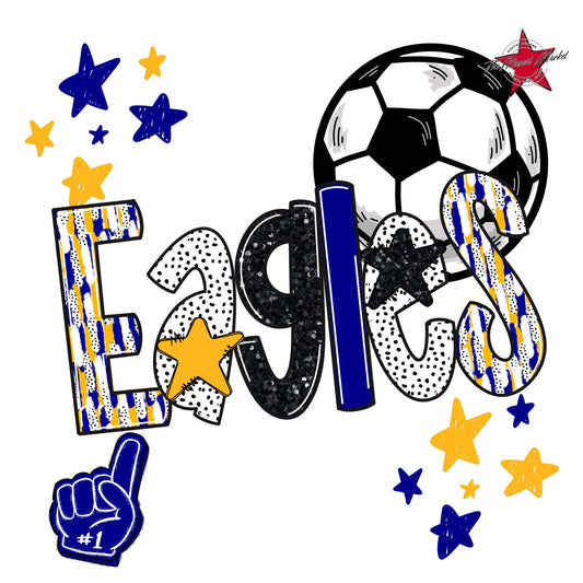 Eagles Soccer Scrape-Blue & Yellow