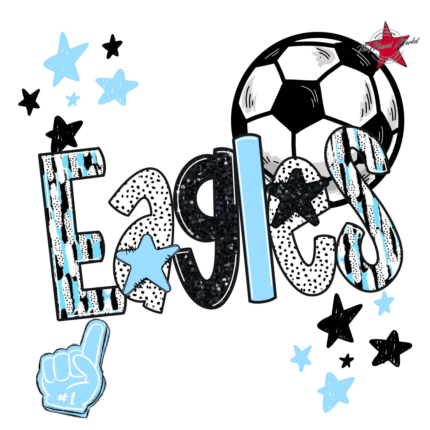 Eagles Soccer Scrape-Columbia Blue