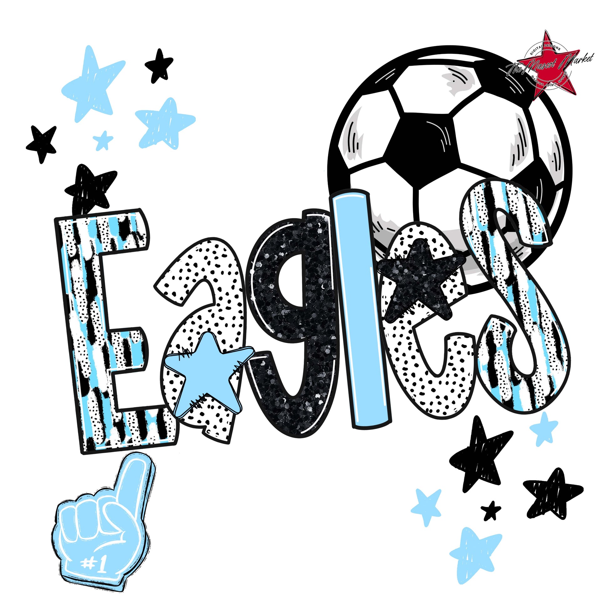 Eagles Soccer Scrape-Columbia Blue