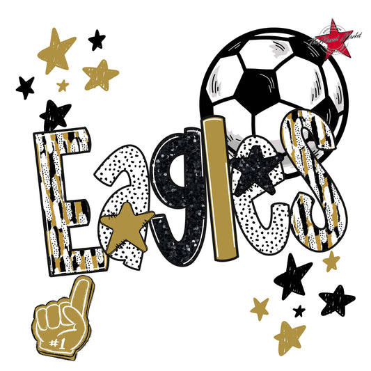 Eagles Soccer Scrape-Gold