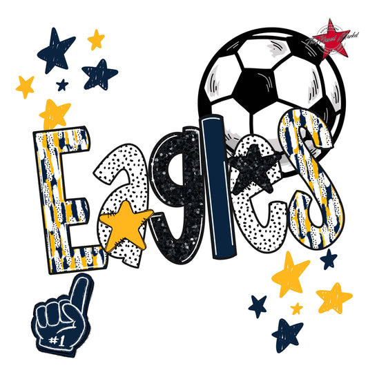 Eagles Soccer Scrape-Navy & Yellow