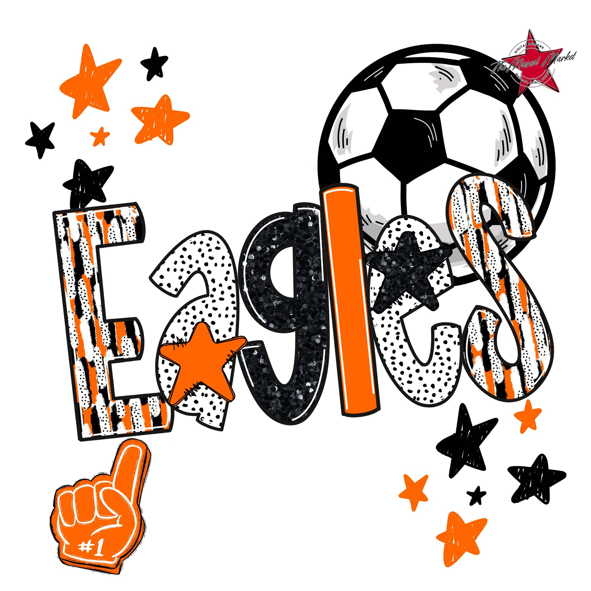 Eagles Soccer Scrape-Orange