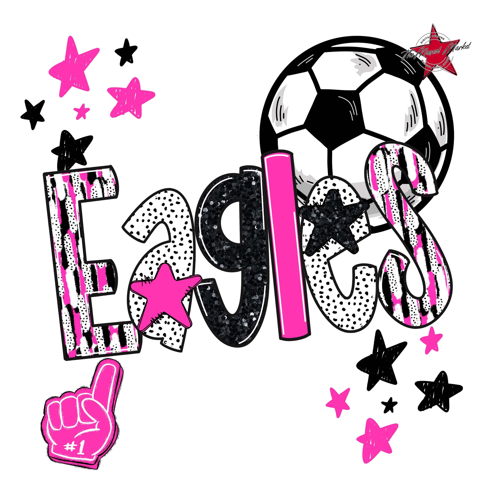Eagles Soccer Scrape-Pink