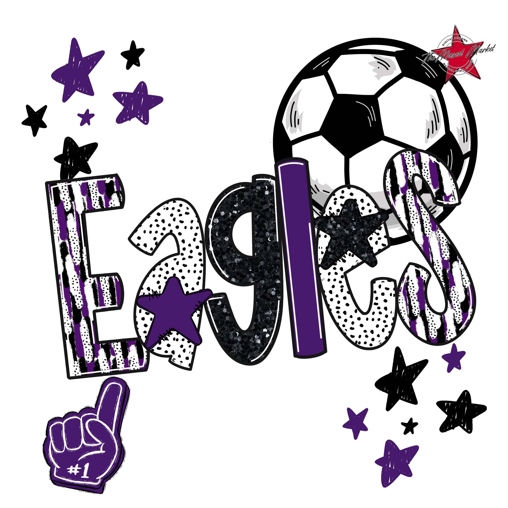 Eagles Soccer Scrape-Purple