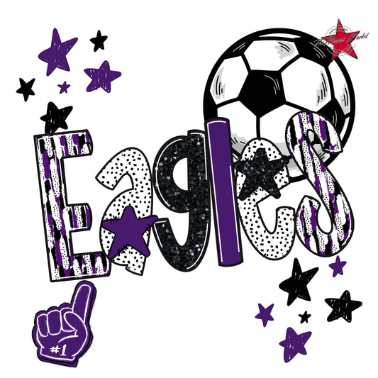 Eagles Soccer Scrape-Purple