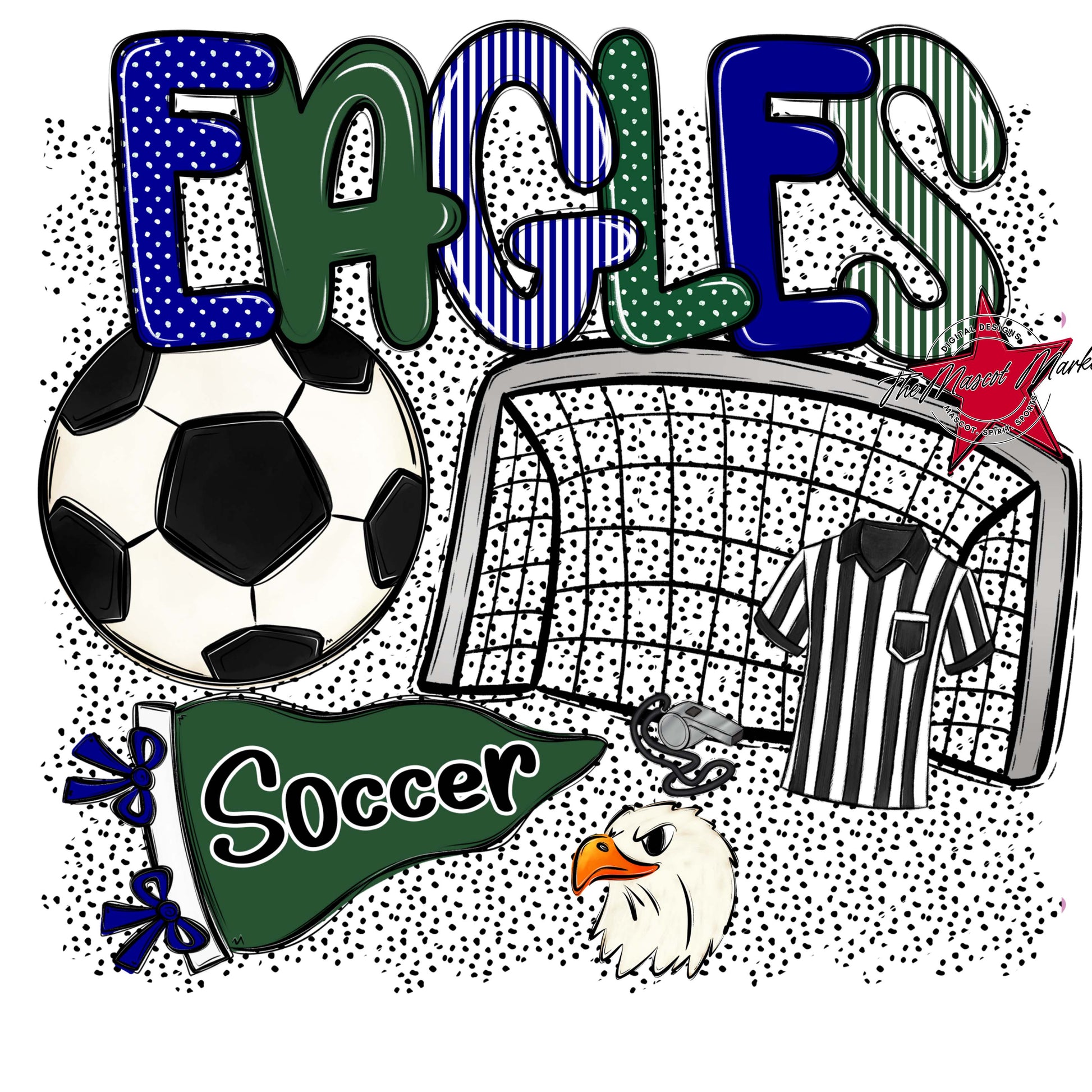 Eagles Soccer Spirit-Blue & Green