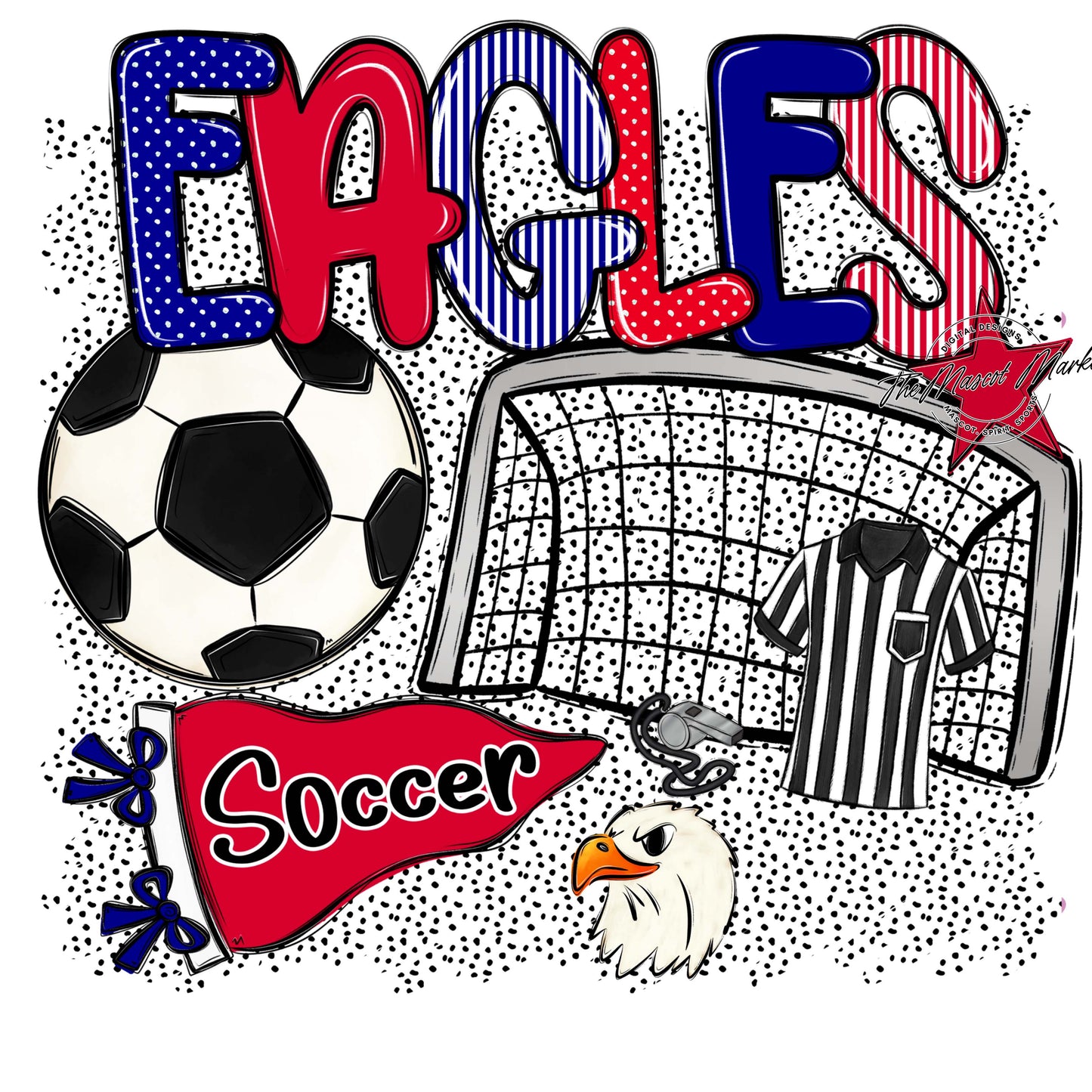 Eagles Soccer Spirit-Blue & Red