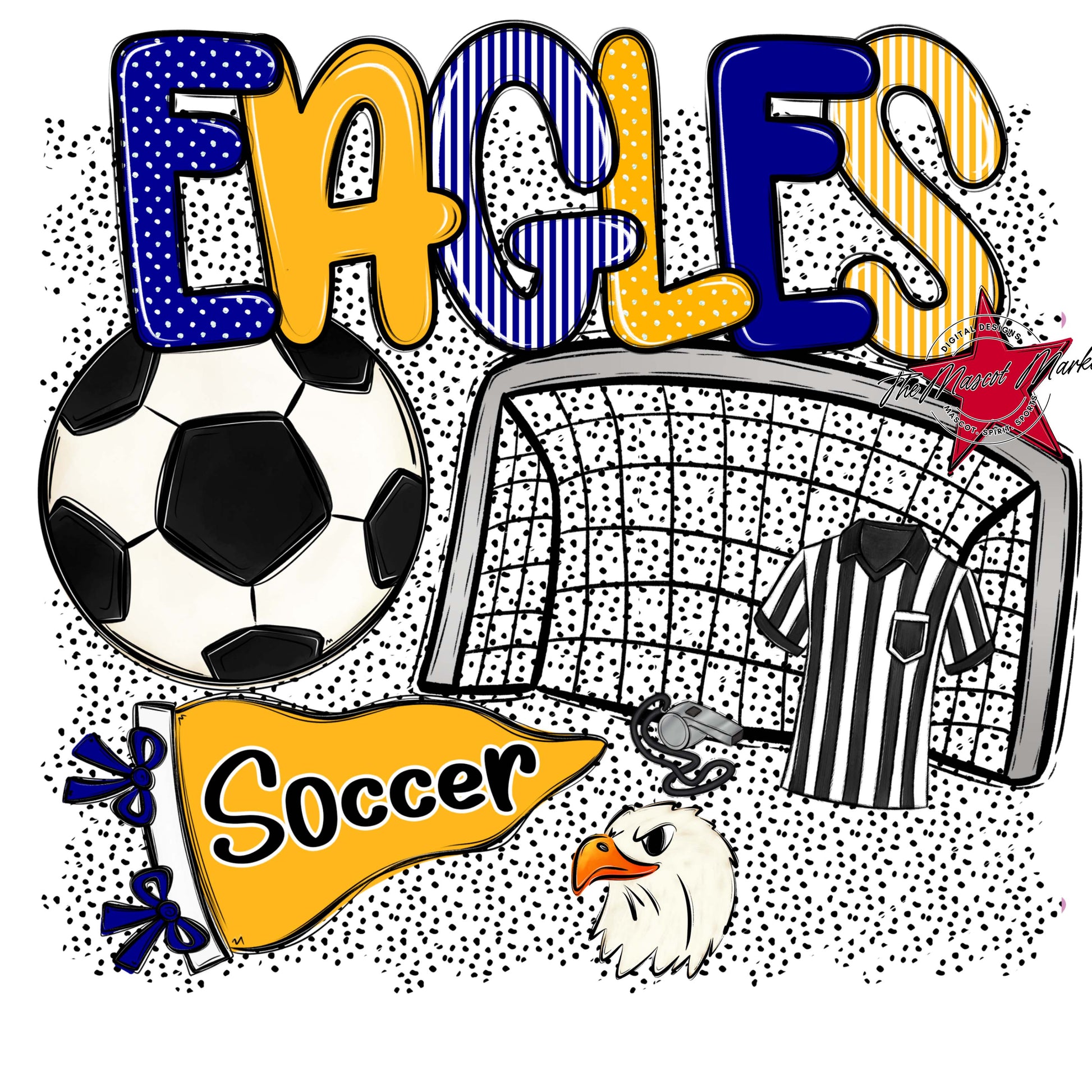 Eagles Soccer Spirit-Blue & Yellow