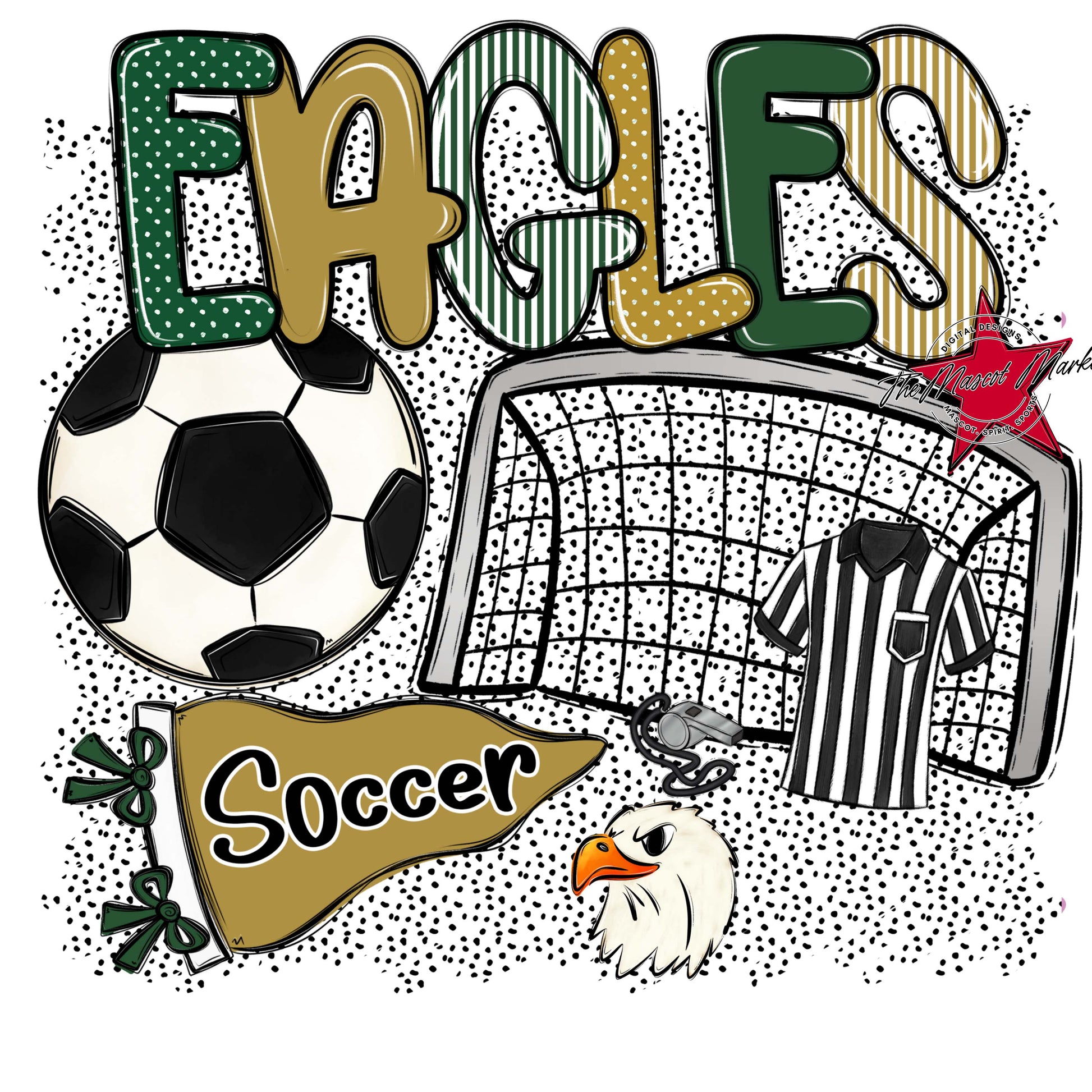 Eagles Soccer Spirit-Green & Gold