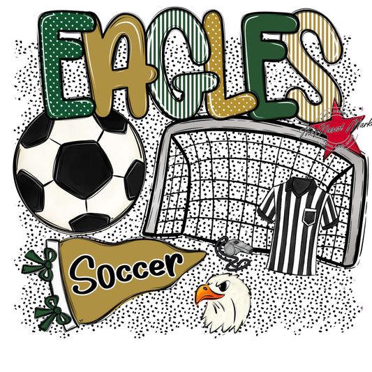 Eagles Soccer Spirit-Green & Gold