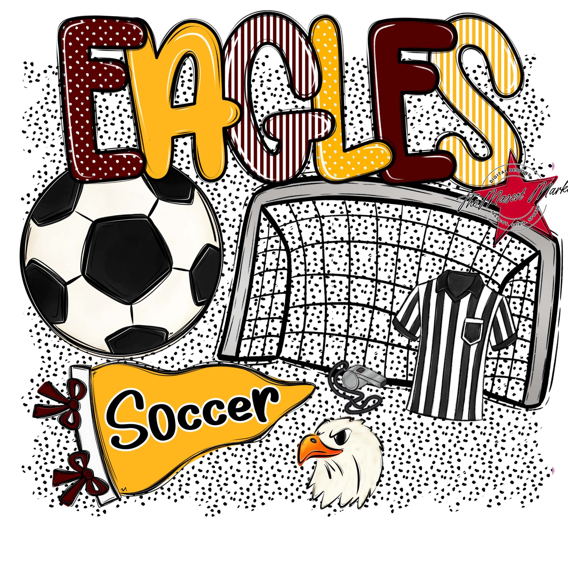 Eagles Soccer Spirit-Maroon & Yellow