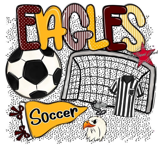 Eagles Soccer Spirit-Maroon & Yellow