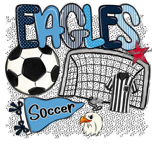 Eagles Soccer Spirit-Navy & Carolina Blue