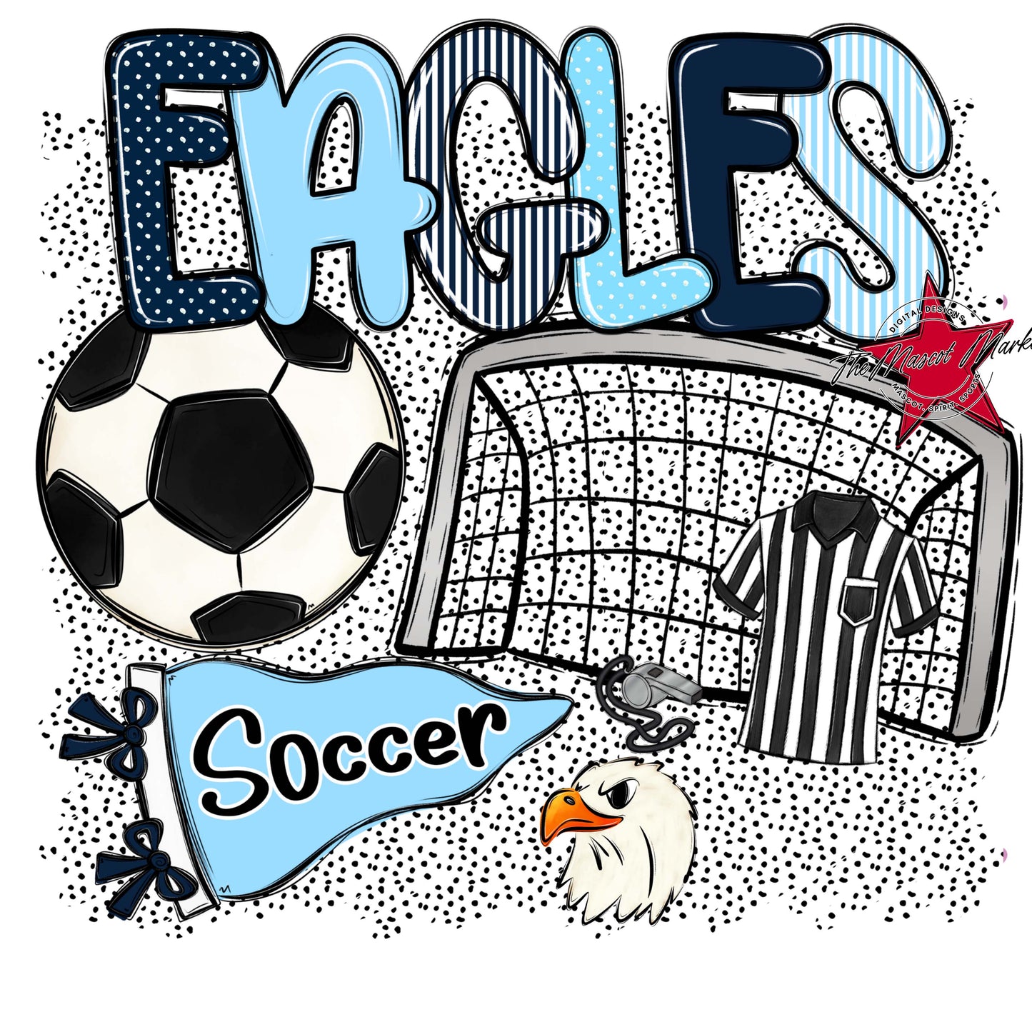 Eagles Soccer Spirit-Navy & Columbia Blue