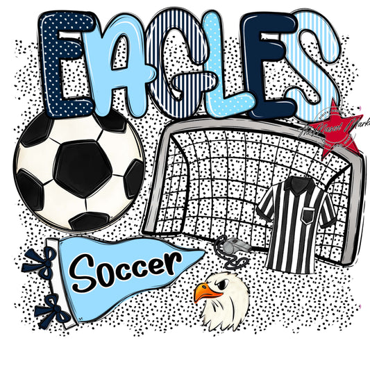 Eagles Soccer Spirit-Navy & Columbia Blue