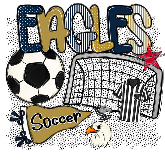 Eagles Soccer Spirit-Navy & Gold
