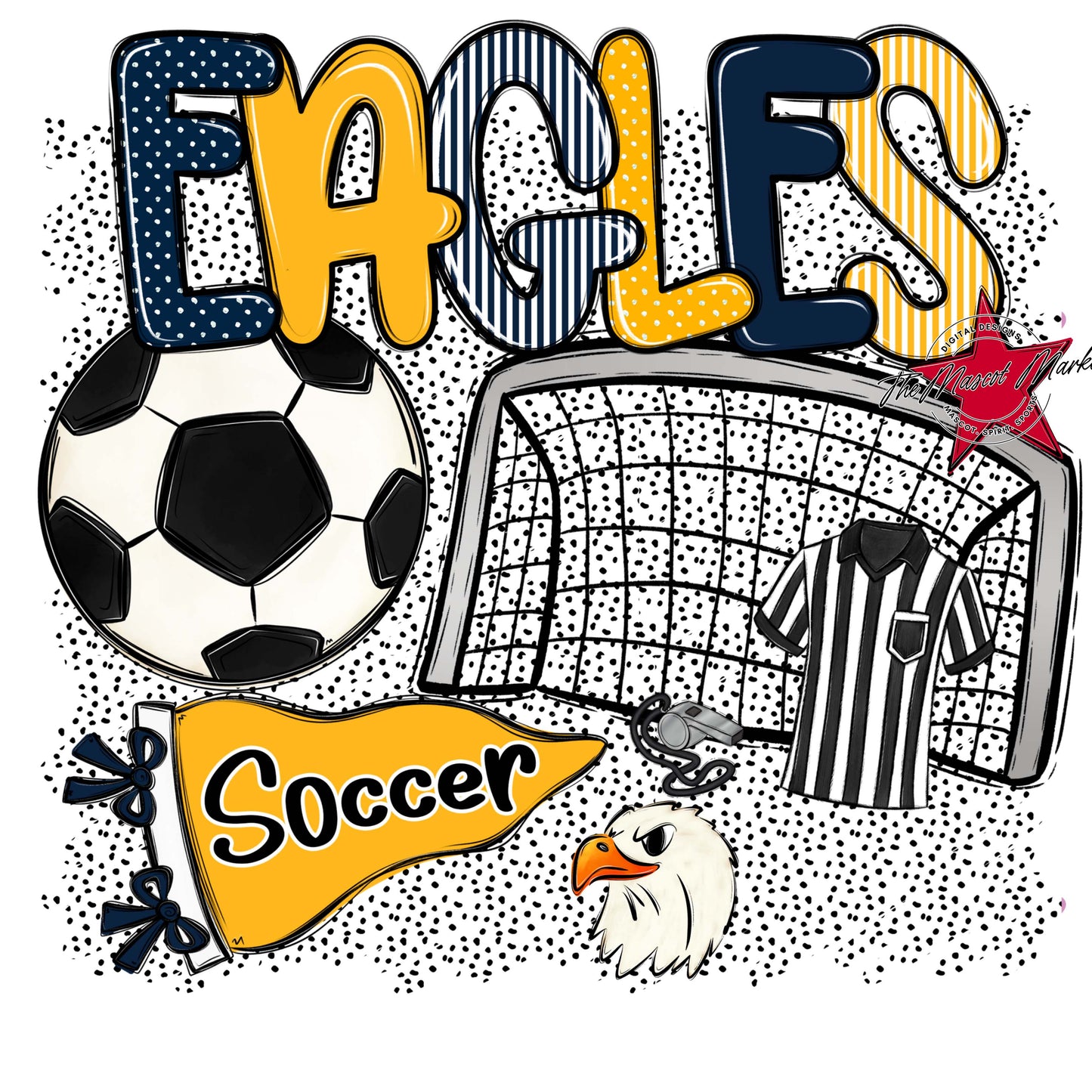 Eagles Soccer Spirit-Navy & Yellow