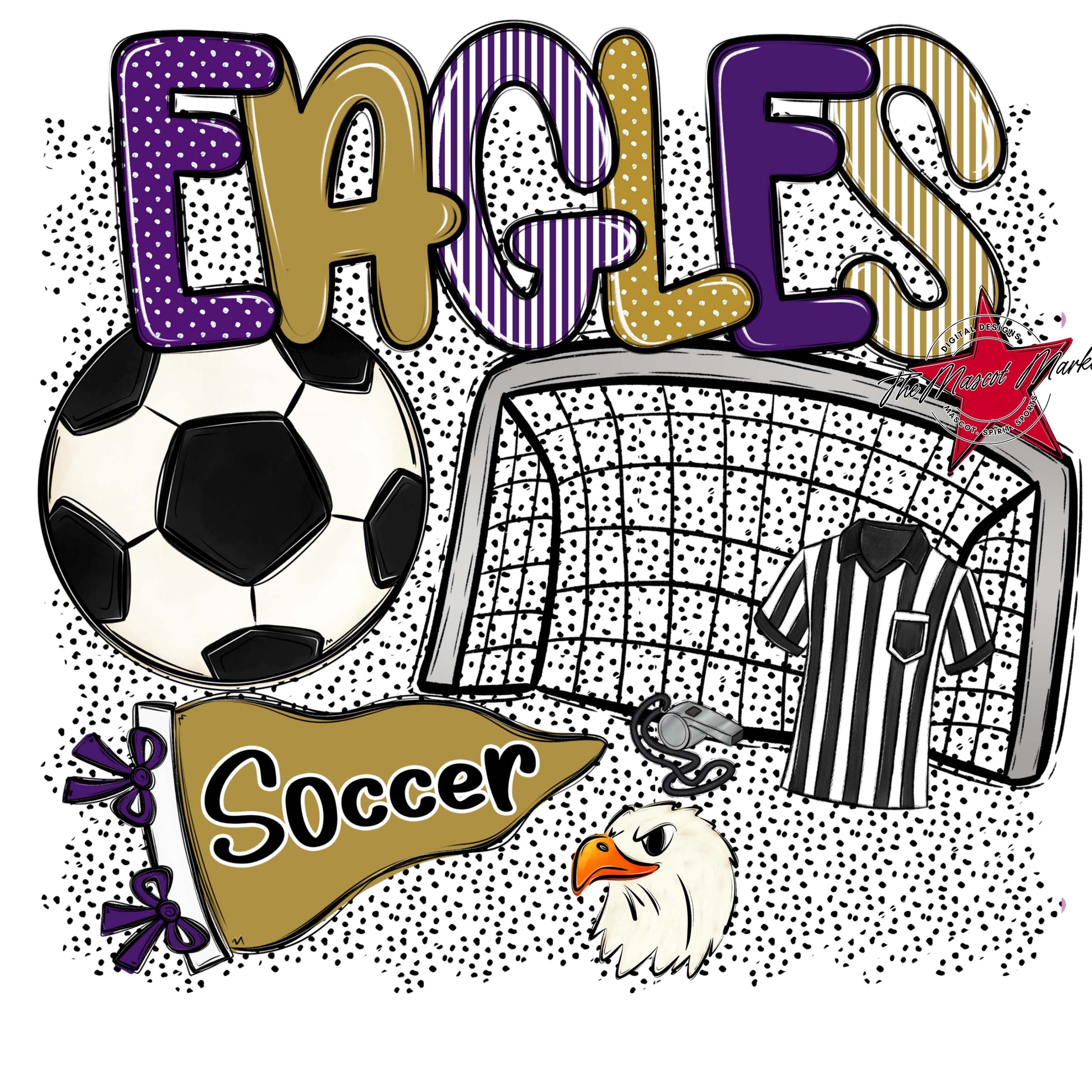 Eagles Soccer Spirit-Purple & Gold