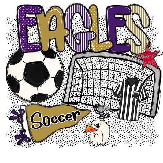 Eagles Soccer Spirit-Purple & Gold