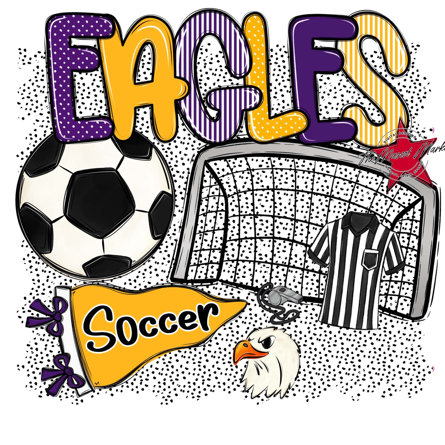 Eagles Soccer Spirit-Purple & Yellow
