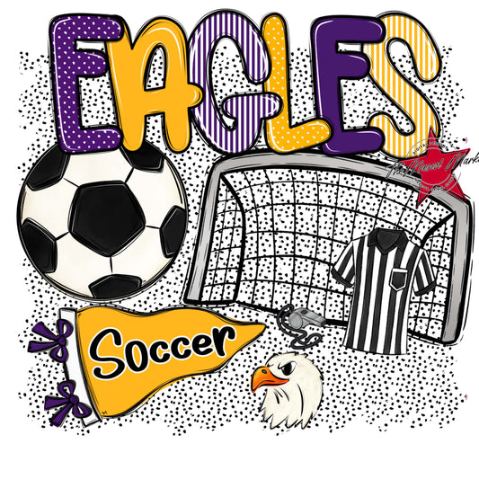 Eagles Soccer Spirit-Purple & Yellow