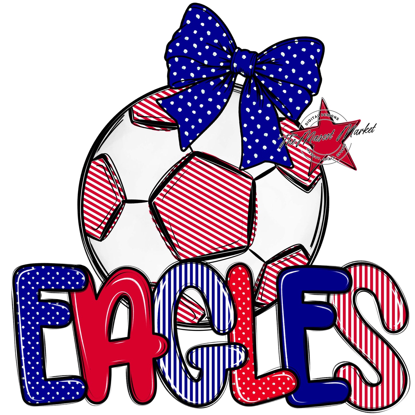 Eagles Soccer Spirit Design-Blue & Red