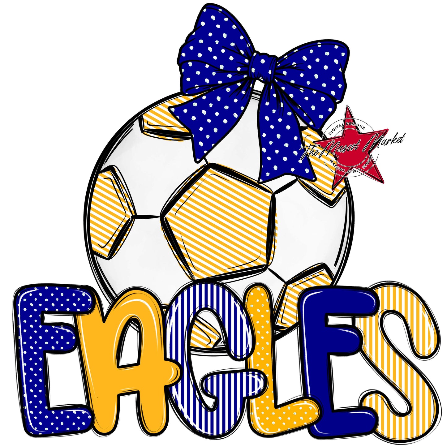 Eagles Soccer Spirit Design-Blue & Yellow
