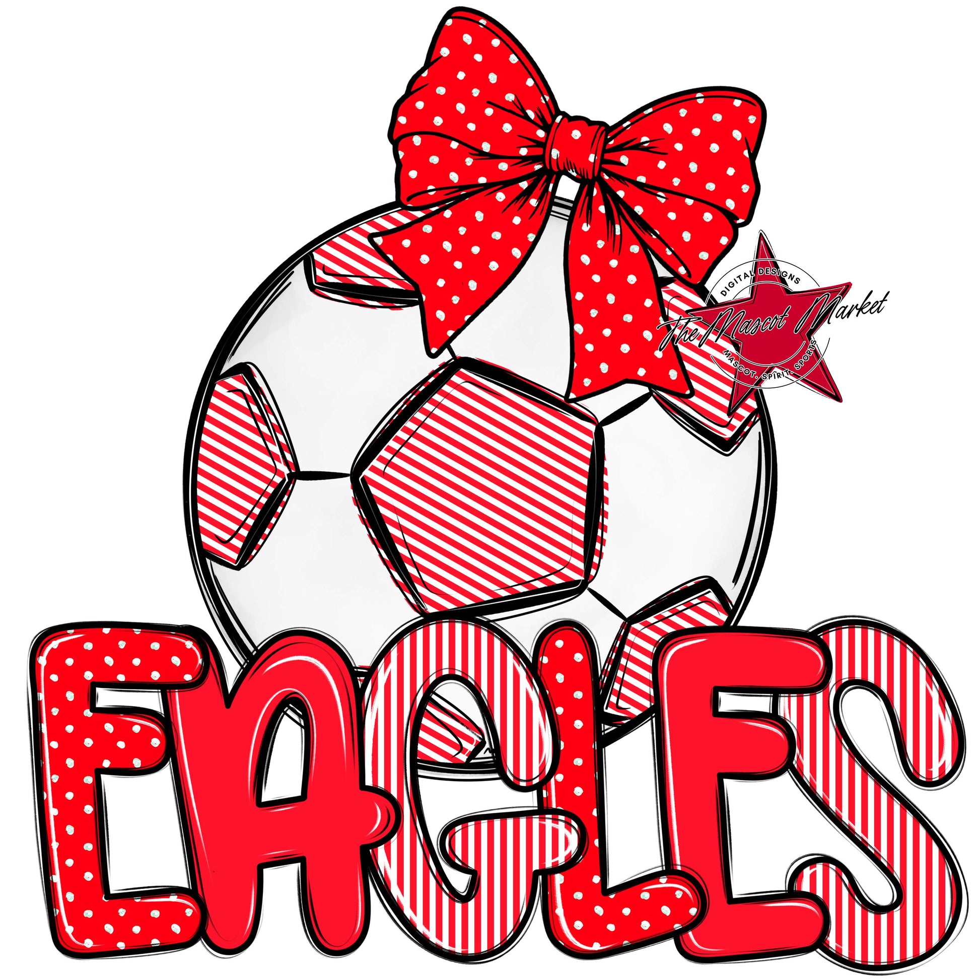 Eagles Soccer Spirit Design-Bright Red