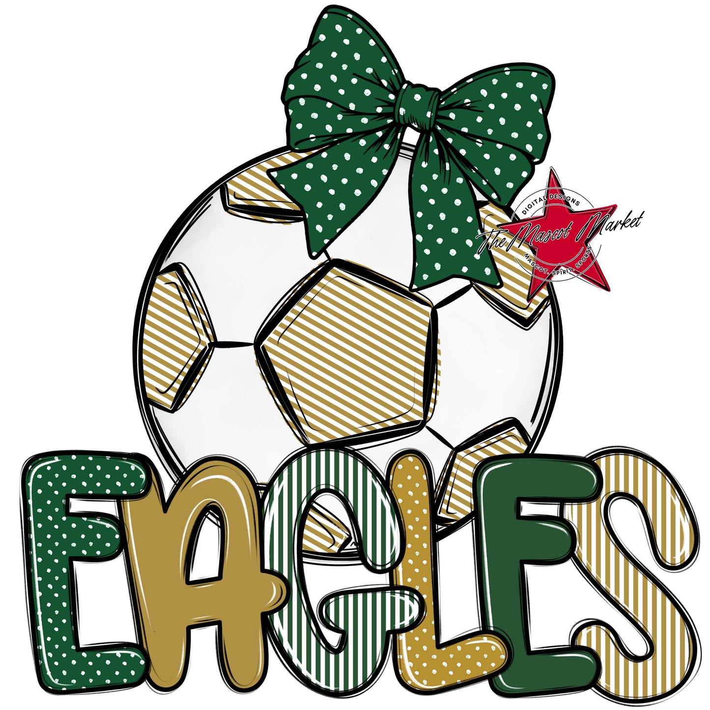 Eagles Soccer Spirit Design-Green & Gold