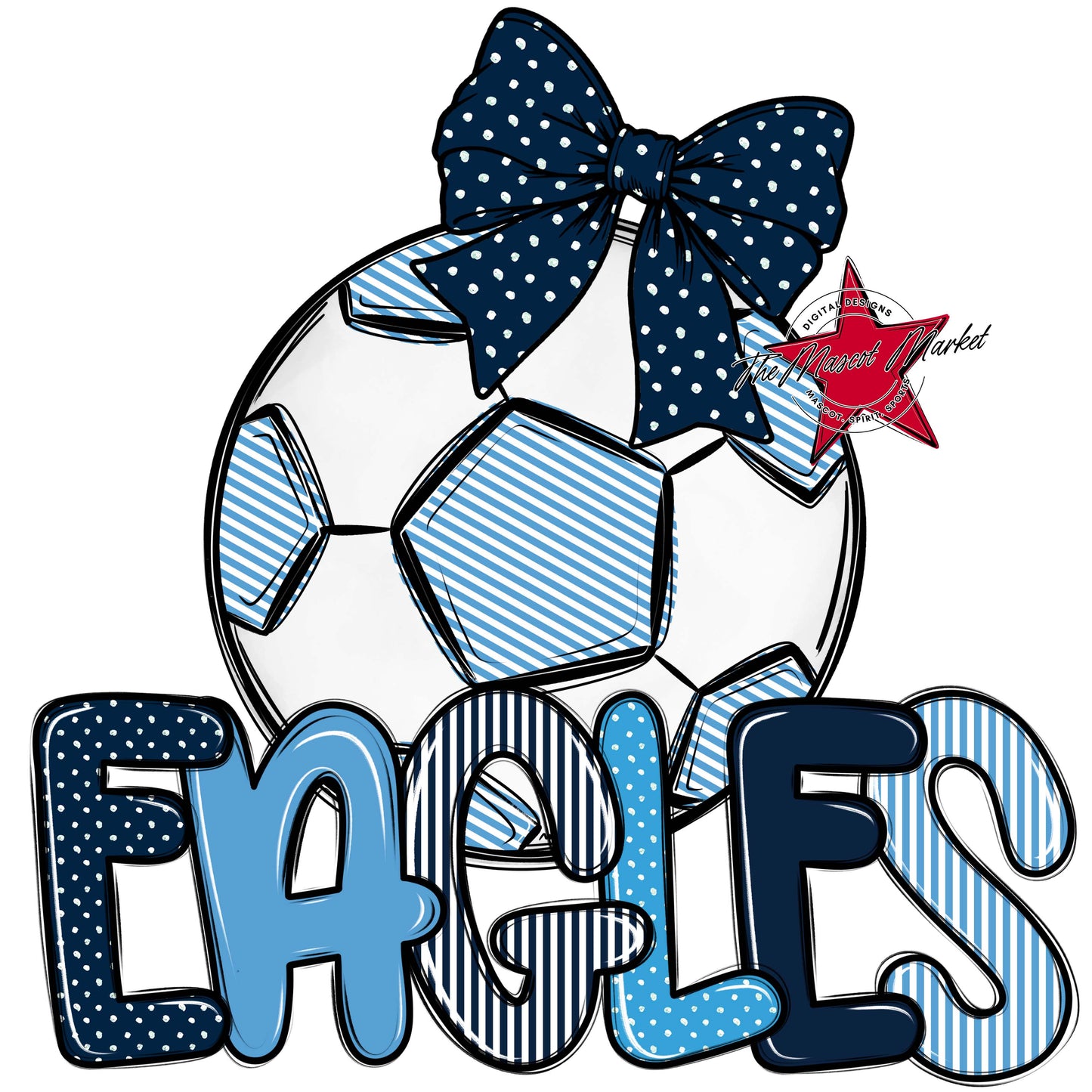 Eagles Soccer Spirit Design-Navy & Carolina Blue