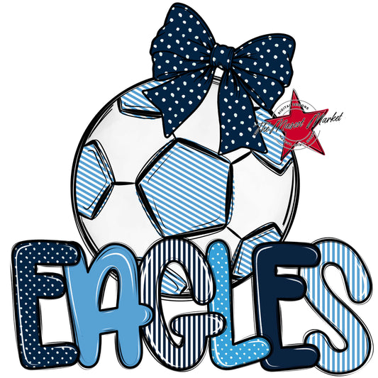 Eagles Soccer Spirit Design-Navy & Carolina Blue