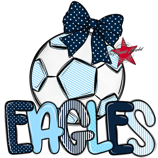 Eagles Soccer Spirit Design-Navy & Columbia Blue