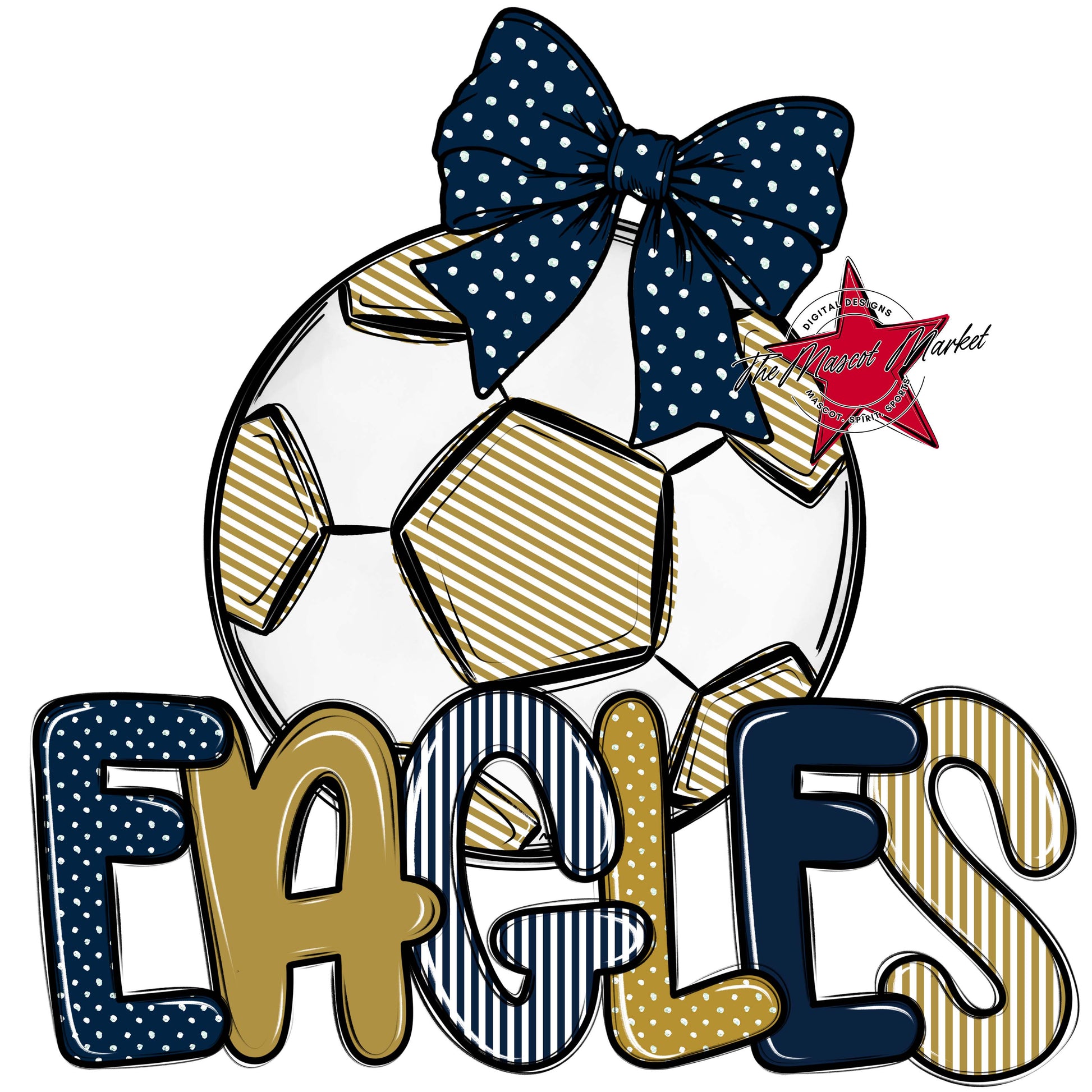 Eagles Soccer Spirit Design-Navy & Gold
