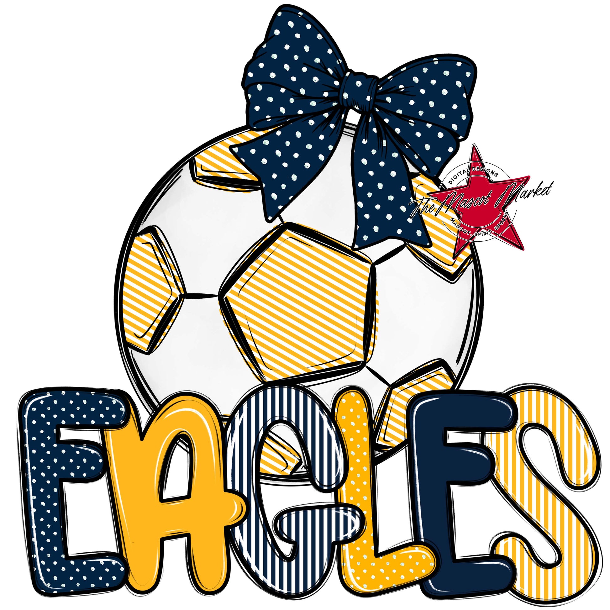 Eagles Soccer Spirit Design-Navy & Yellow