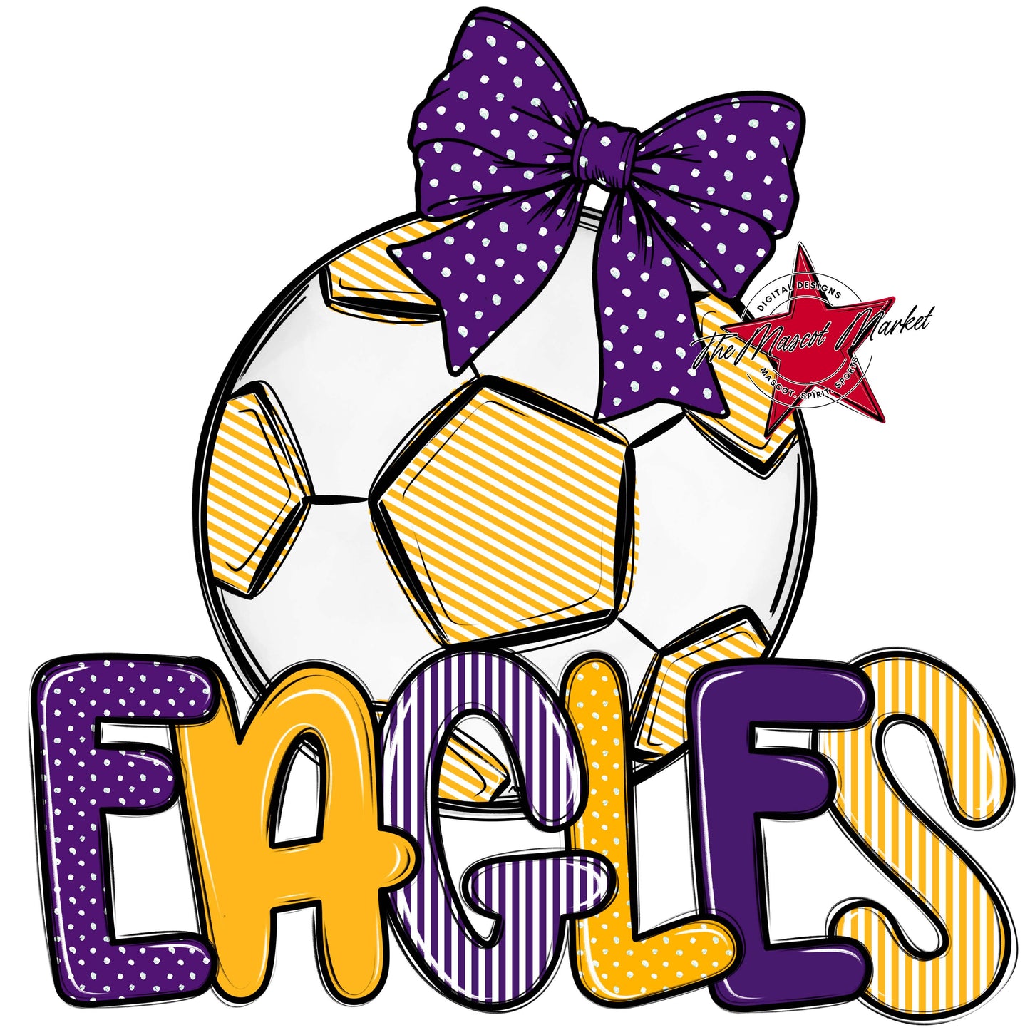 Eagles Soccer Spirit Design-Purple & Yellow