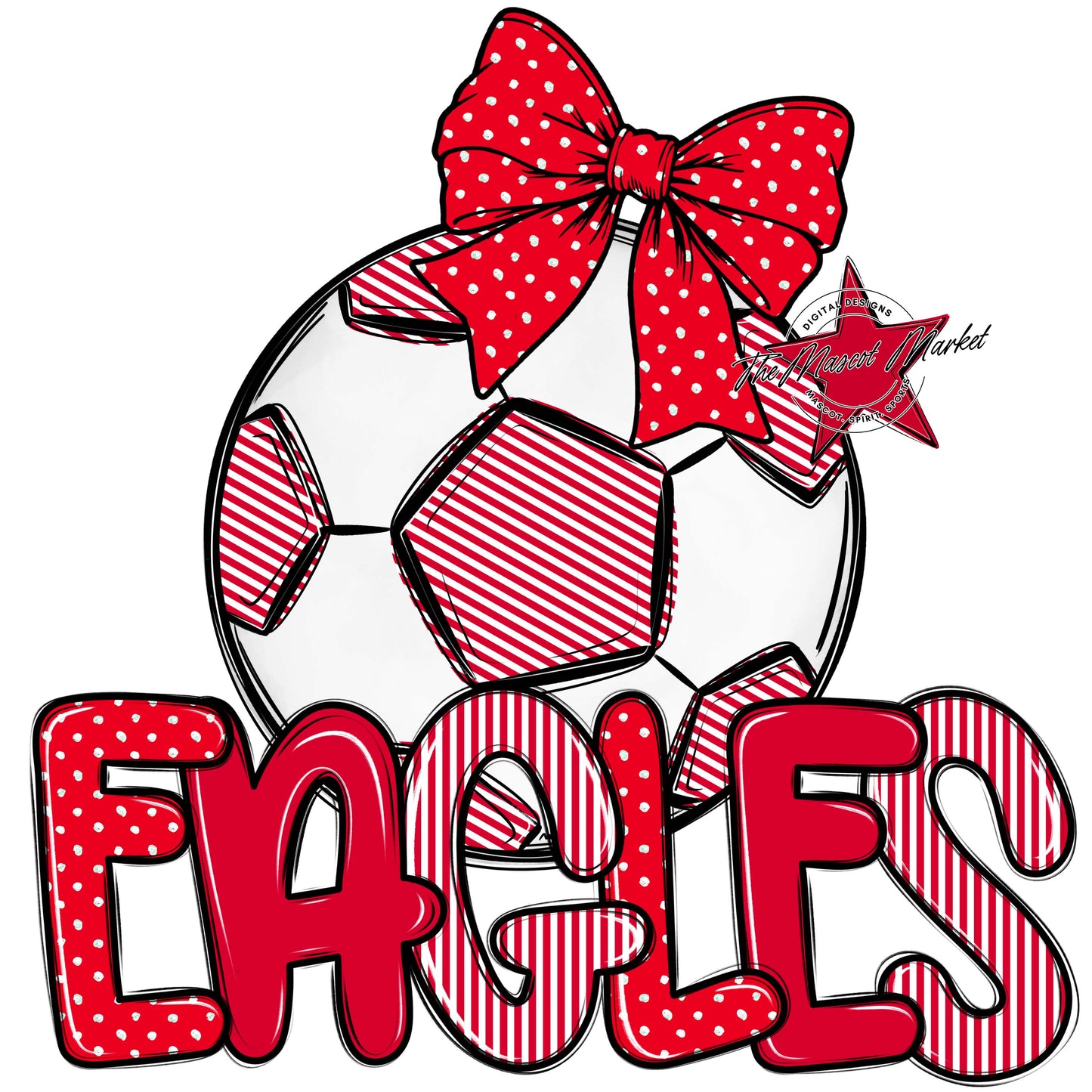 Eagles Soccer Spirit Design-Red
