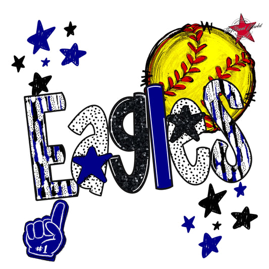 Eagles Softball Scrape-Blue