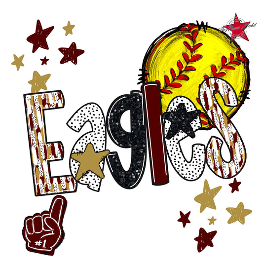 Eagles Softball Scrape-Maroon & Gold
