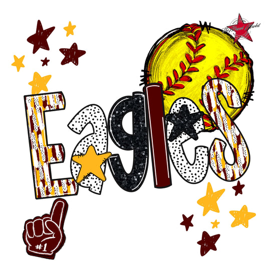 Eagles Softball Scrape-Maroon & Yellow