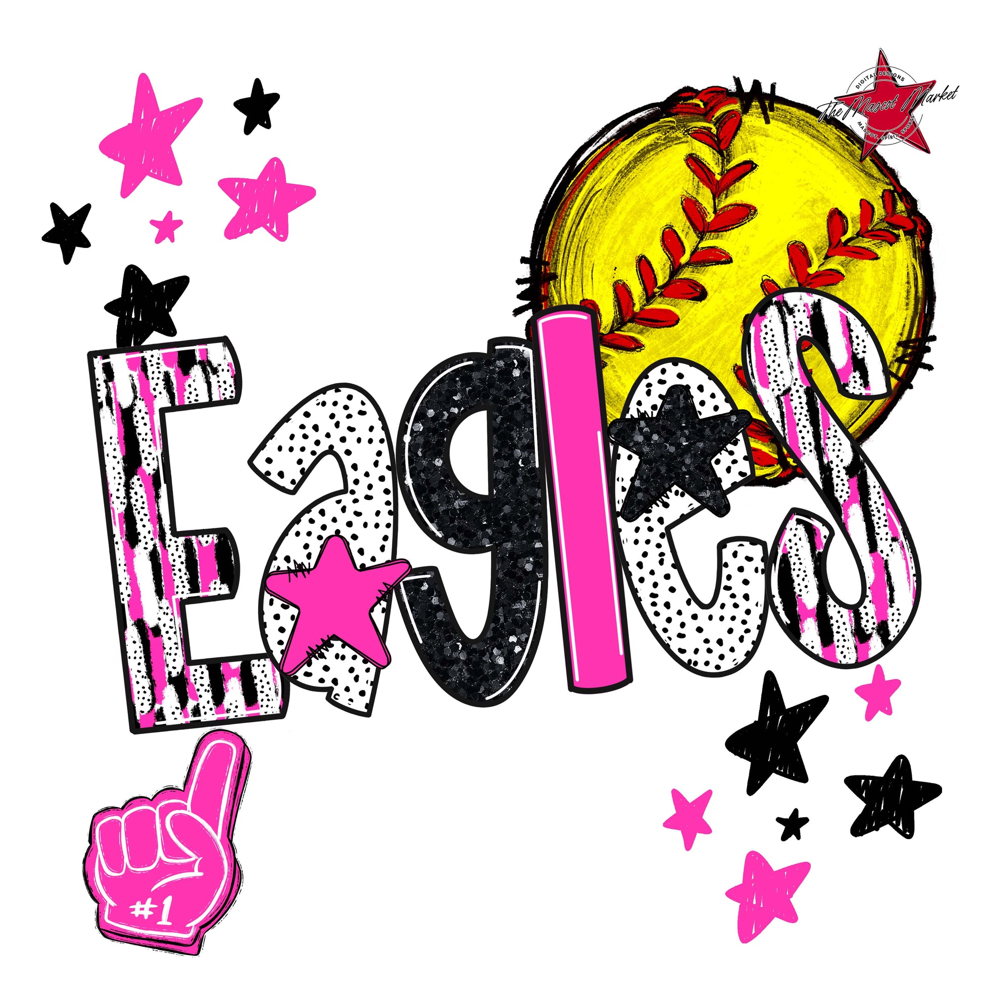 Eagles Softball Scrape-Pink