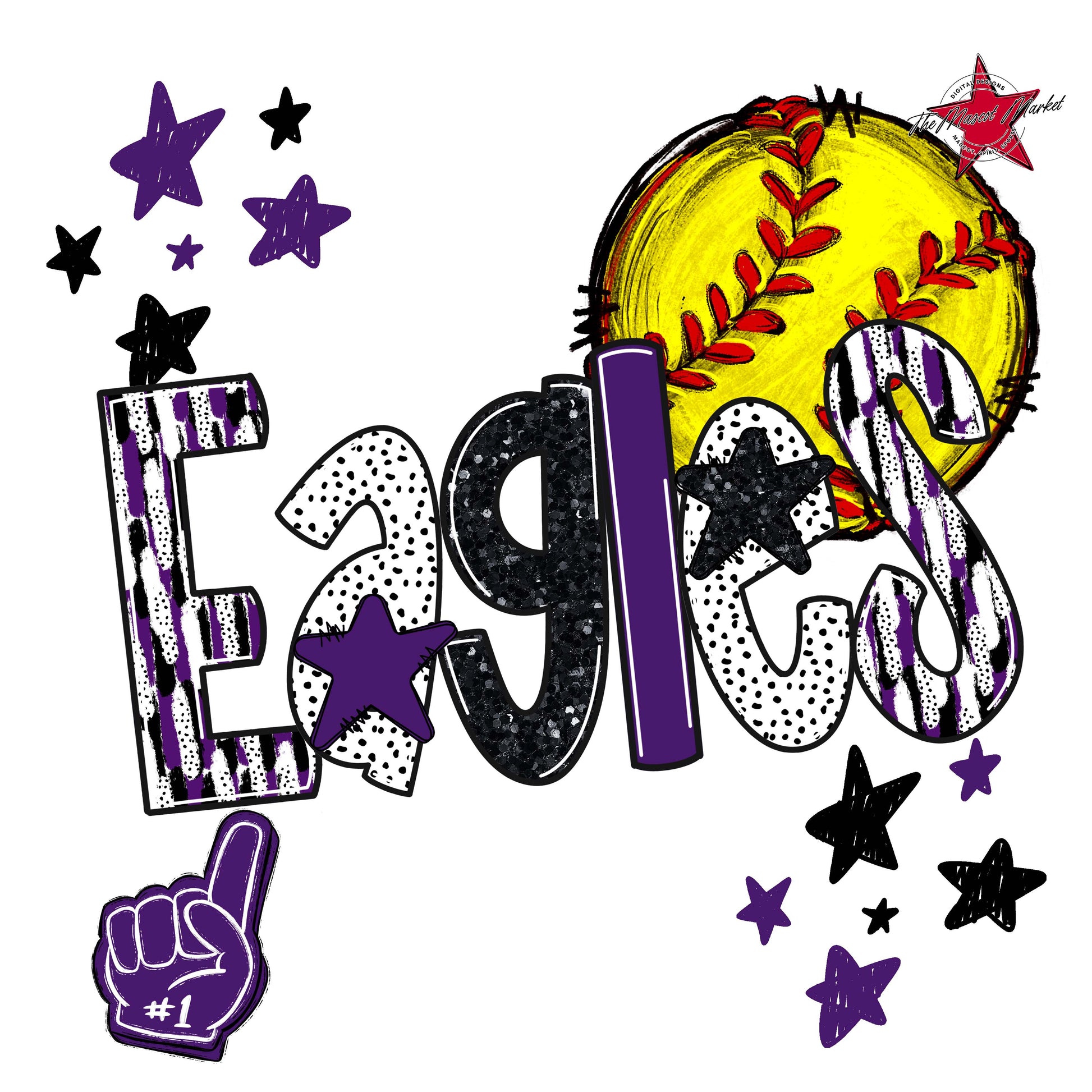 Eagles Softball Scrape-Purple