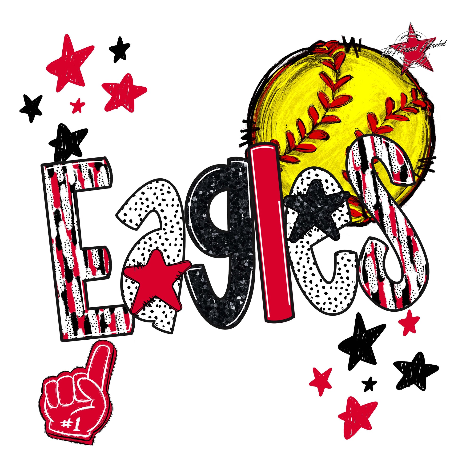Eagles Softball Scrape-Red