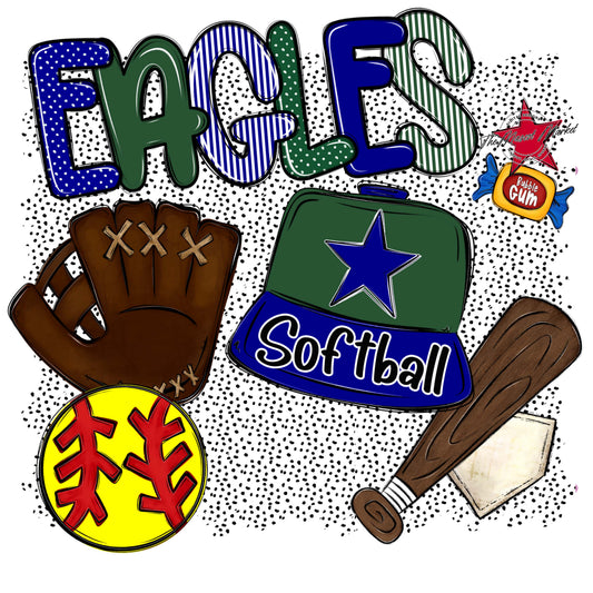 Eagles Softball Spirit-Blue & Green