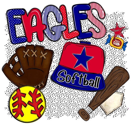 Eagles Softball Spirit-Blue & Red